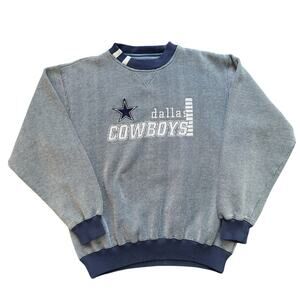 Vintage Dallas Cowboys Sweater – Blue & White Striped – Size Large